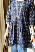 TRENDY SHORT KURTI (BLUE) - Image 9