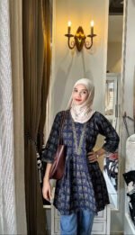 TRENDY SHORT KURTI (BLUE) - Image 6